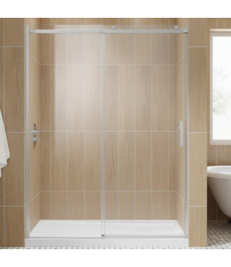 Bud's Warehouse 55151 Davidson Satin Nickel Frameless Sliding Shower Door 55" To 60"w