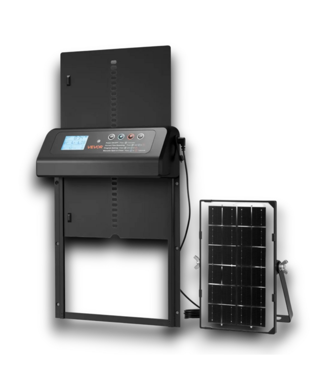 Bud's Warehouse 55154 Automatic Chicken Coop Door Solar And Battery Powered With Lcd Display And Remote