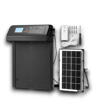 Bud's Warehouse 55154 Automatic Chicken Coop Door Solar And Battery Powered With Lcd Display And Remote