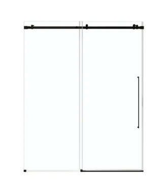 Bud's Warehouse 55166 Selby Matte Black Frameless Sliding Shower Door 59.1875" To 60"w