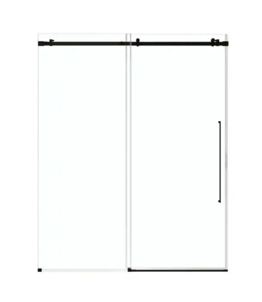 Bud's Warehouse 55166 Selby Matte Black Frameless Sliding Shower Door 59.1875" To 60"w