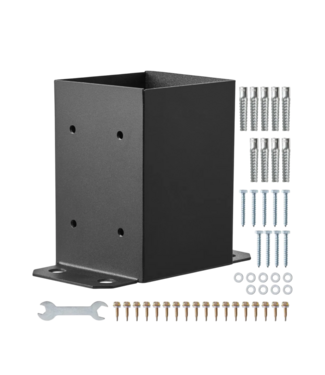 Bud's Warehouse 55183 Black Post Brackets 4" X 4" (4-pack)
