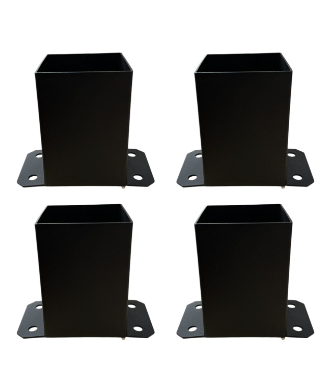 Bud's Warehouse 55183 Black Post Brackets 4" X 4" (4-pack)