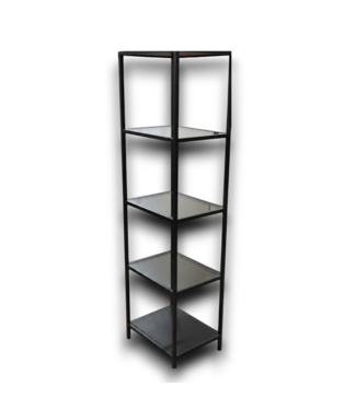 Bud's Warehouse 55195 Black 3-tier Glass Shelving Unit