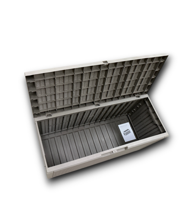 Bud's Warehouse 55198 Outdoor Storage Box With Rattan Effect Light Coffee 60 Gal.