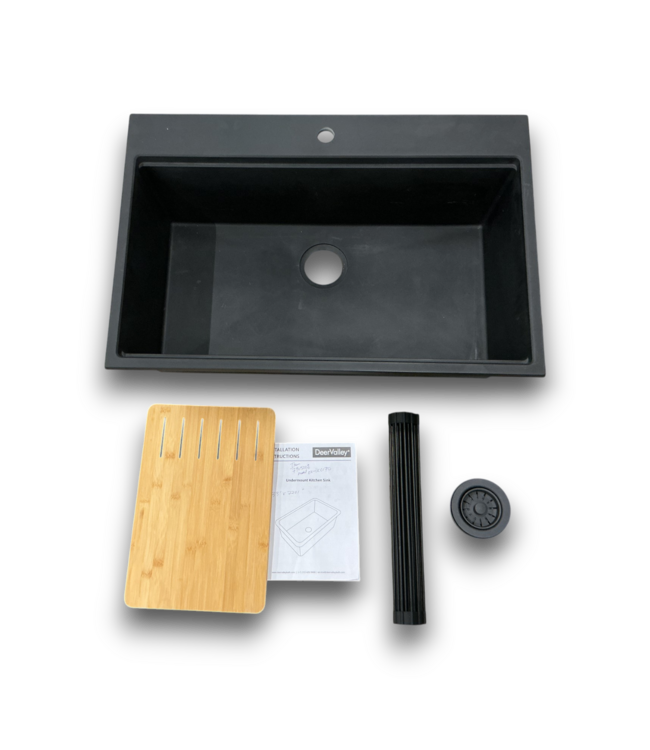 Bud's Warehouse 55256 Drop-in Quartz Single Bowl Workstation Kitchen Sink