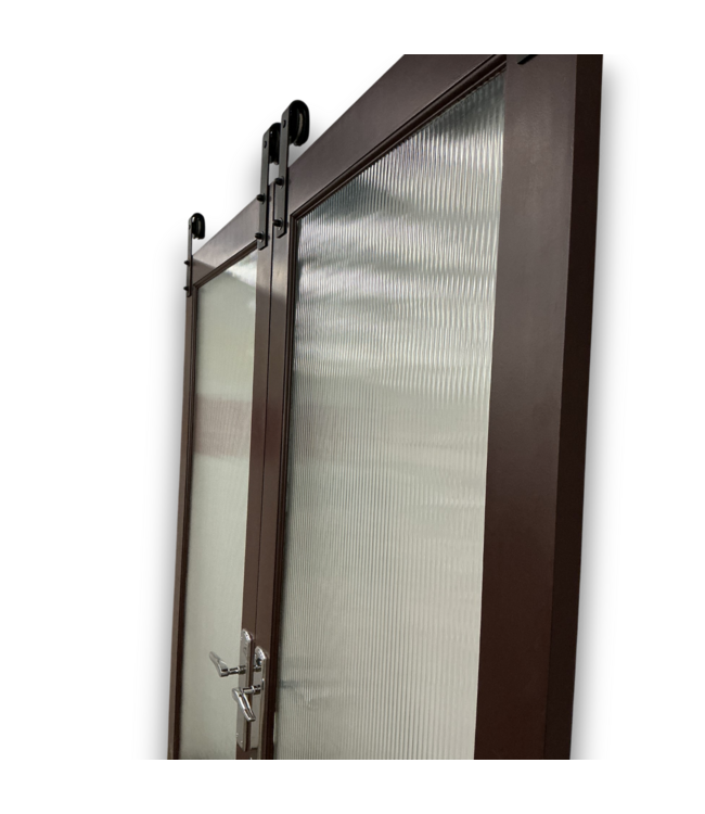 55266 72 X 80 Double Sliding Barn Door With Glass