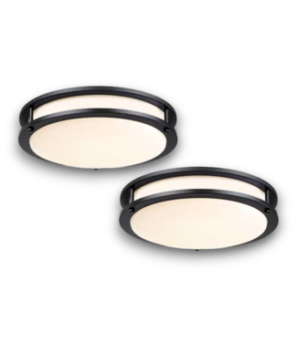 Bud's Warehouse 55265 Matte Black Indoor Led Flush Mount Light 2 Pack