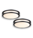 Bud's Warehouse 55265 Matte Black Indoor Led Flush Mount Light 2 Pack