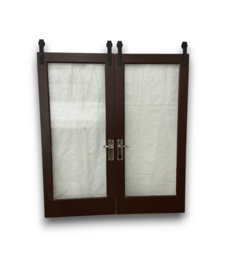 Bud's Warehouse 55266 72 X 80 Double Sliding Barn Door With Glass