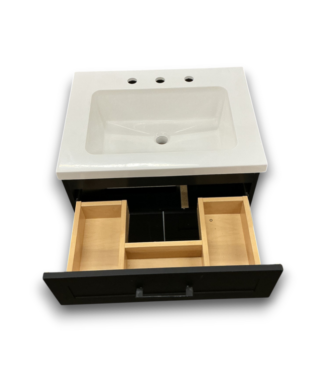 Bud's Warehouse 55270 Matte Black Bathroom Vanity W/top