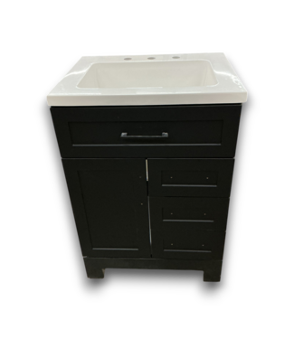 Bud's Warehouse 55270 Matte Black Bathroom Vanity W/top