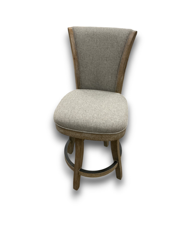 55293 Heathered Grey Counter Height Upholstered Swivel Bar Stool
