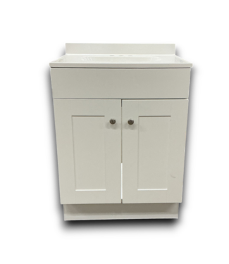 Bud's Warehouse 55297 Bright White Bathroom Vanity W/sink Top 24"