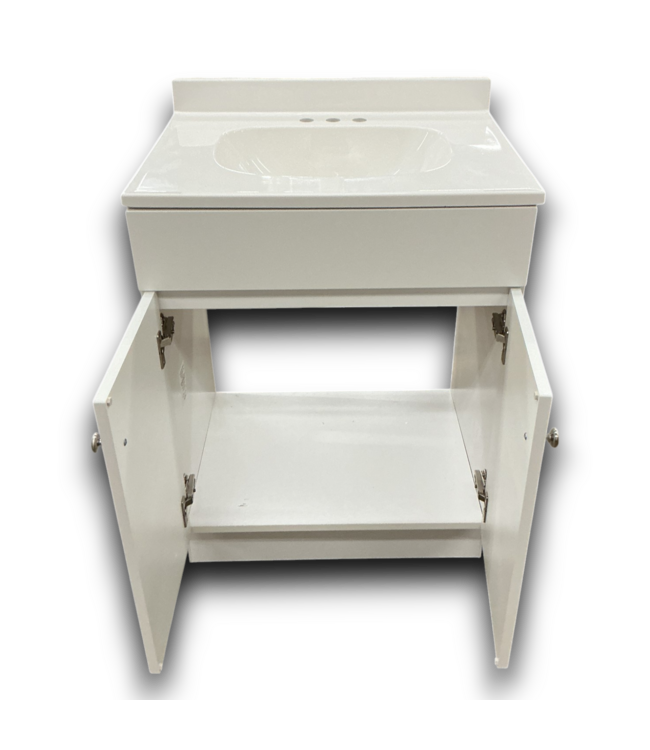 Bud's Warehouse 55297 Bright White Bathroom Vanity W/sink Top 24"