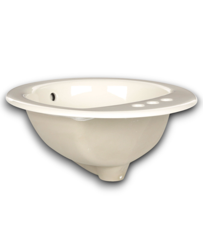 55299 Drop-in Round Biscuit Bathroom Sink 19"