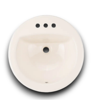 Bud's Warehouse 55299 Drop-in Round Biscuit Bathroom Sink 19"