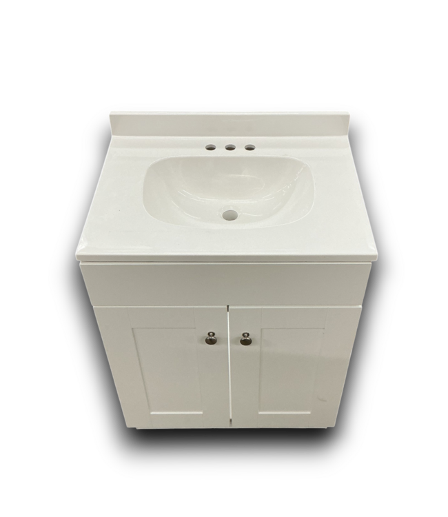 Bud's Warehouse 55297 Bright White Bathroom Vanity W/sink Top 24"