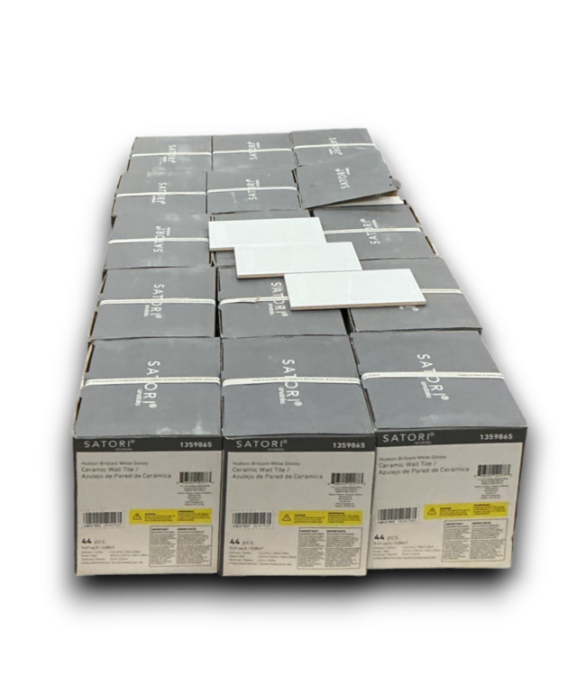 Bud's Warehouse 55344 Glossy White Subway Tile 15-boxes 142 Sq. Ft.