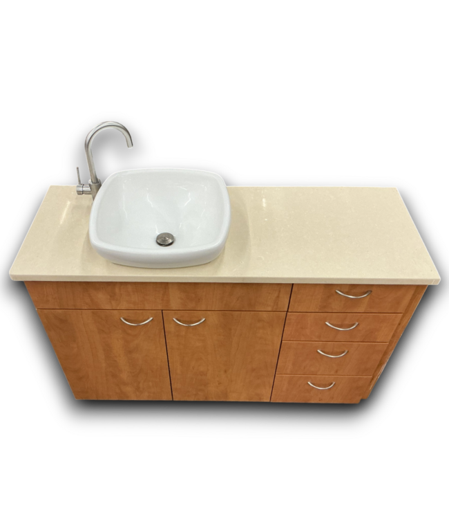 55365 Pecan Bathroom Vanity W/vessel Sink 50"w