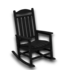 55369 Oversized Ergonomic Patio Rocking Chair Black