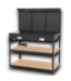 55372 Steel And Mdf 3-tier Garage Workbench Workshop Storage