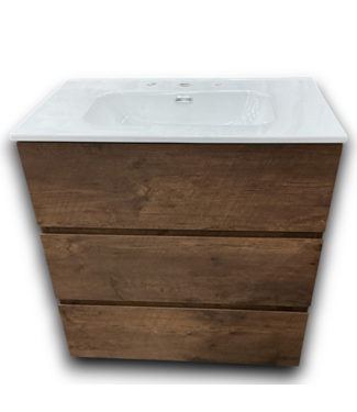 Bud's Warehouse 55375 Walnut Bathroom Vanity With Sink Top 30"