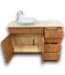 55365 Pecan Bathroom Vanity W/vessel Sink 50"w