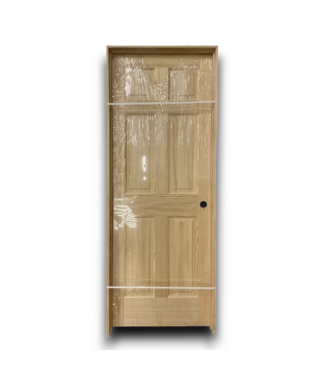 Bud's Warehouse 55384 Prehung 6 Panel Natural Wood Interior Door 30 X 80
