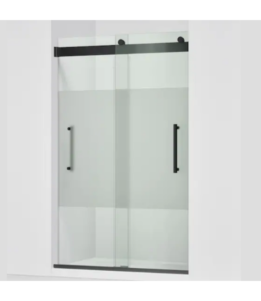 Bud's Warehouse 55388 Premise Matte Black Frameless Sliding Shower Door 44" To 48"w