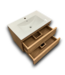 55382 Elegant Oak Floating Vanity W/top 30"w