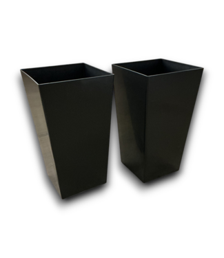Bud's Warehouse 55413 Black Weather Resistant Plastic Square Planter And Drainage Holes 2 Pack