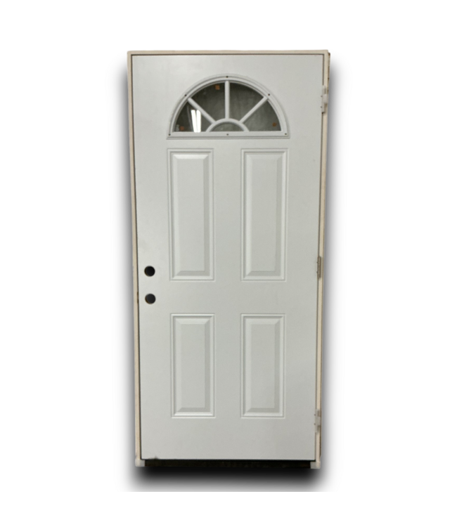 55419 36 X 80 White Exterior Door With Top Light