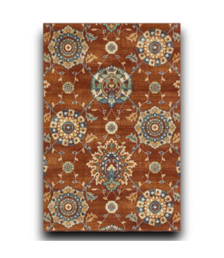 Bud's Warehouse 55422 4 X 6 Red Cream Medallion Eclectic Area Rug