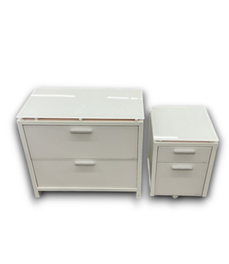 Bud's Warehouse 55430 White Laminate Office Cabinets Set Of 2