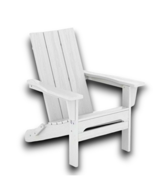 Bud's Warehouse 55432 Folding White Modern Adirondack Chair