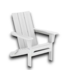 55432 Folding White Modern Adirondack Chair