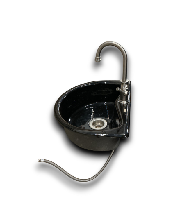 55435 Black Drop-in Sink With Faucet 22"