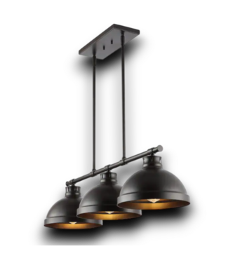 Bud's Warehouse 55439 Asher Iron Industrial 3-light Oil Rubbed Bronze Large Hanging Kitchen Island Light