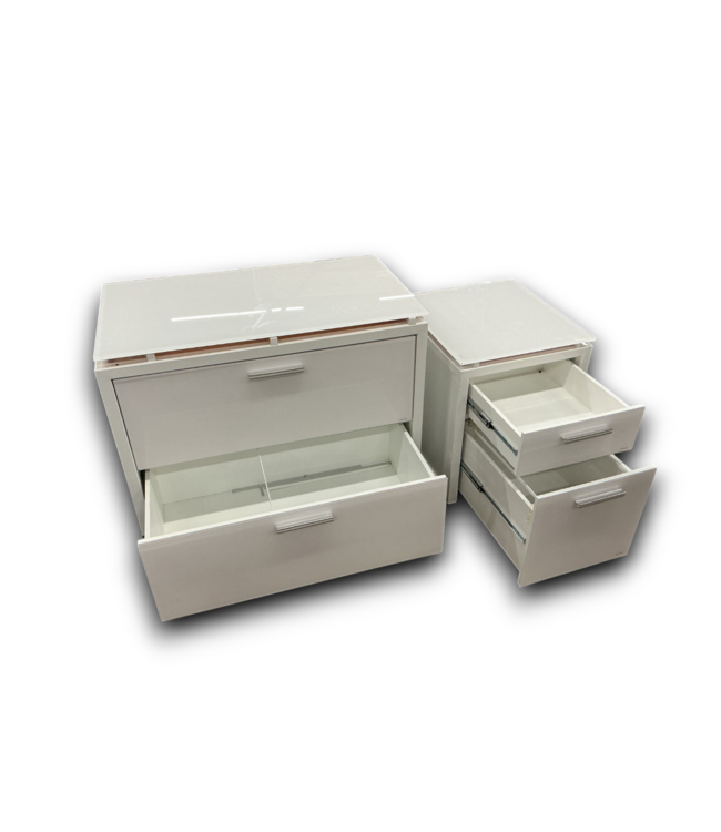 55430 White Laminate Office Cabinets Set Of 2