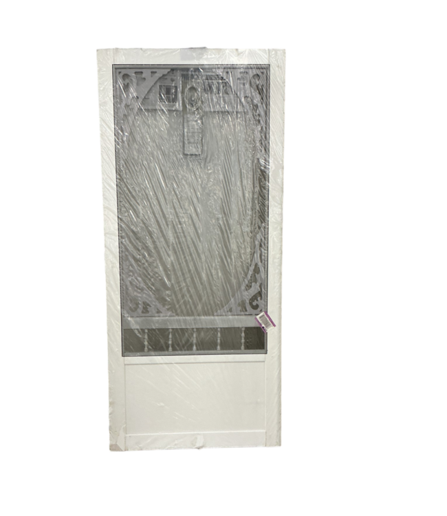 55444 36 X 80 White Vinyl Decorative Screen Door