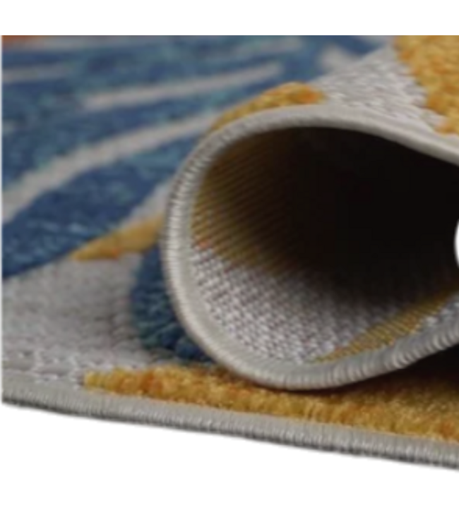 55456 8 X 10 Tropic Palm Leaves In Or Out Area Rug