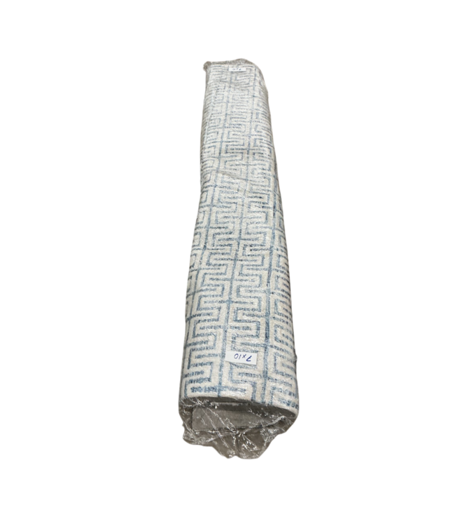 55457 7 X 10 Blue And White Area Rug Rectangular