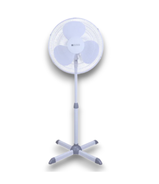 Bud's Warehouse 55461 Indoor Oscillating Pedestal Fan In White 16"