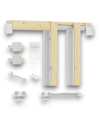 Bud's Warehouse 55464 Universal Aluminum Pocket Door Frame With Hardware Kit Soft Close