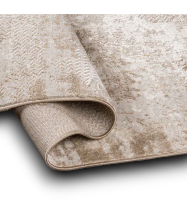 55470 2 X 8 Beige Glacier Ice Abstract Area Rug