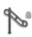 55474 Single Post Metal Bent Stair Handrail Outdoor 1-3 Steps Floor Mount