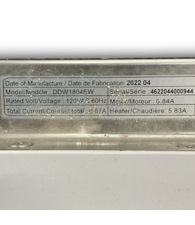 55479 White Dishwasher For Rvs 18"w
