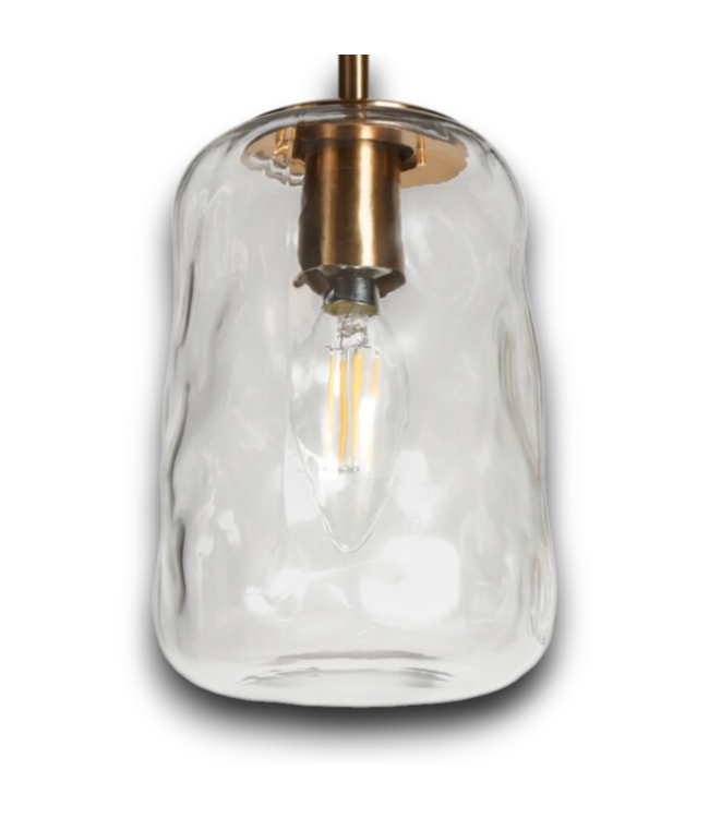 55495 Erharting 5-light Black And Gold Textured Glass Jar Hanging Light