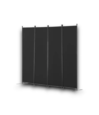 Bud's Warehouse 55496 Black 4-panel Room Divider 90” W X 68” H